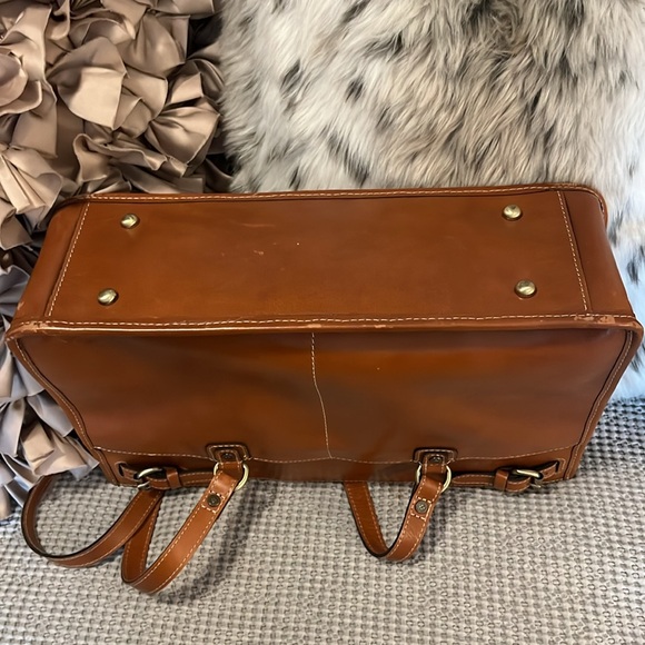 Patricia Nash Tan Light Cognac Brown Leather Olivenzia Tote Bag - Picture 5 of 16